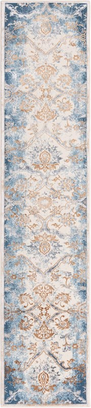 Monk · Vintage runner rug, blue and ivory