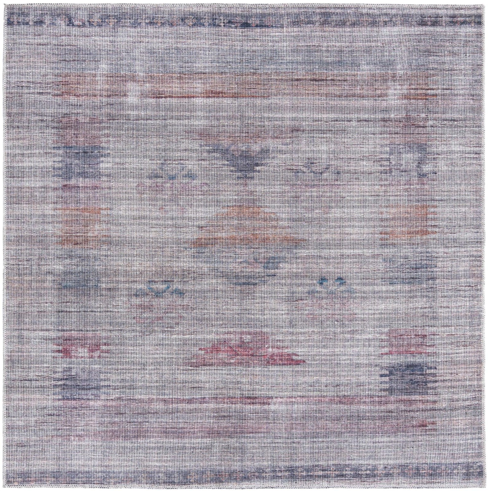 5' 3 x 5' 3 Bascom · Faded tribal Washable Rug, gray and burgundy