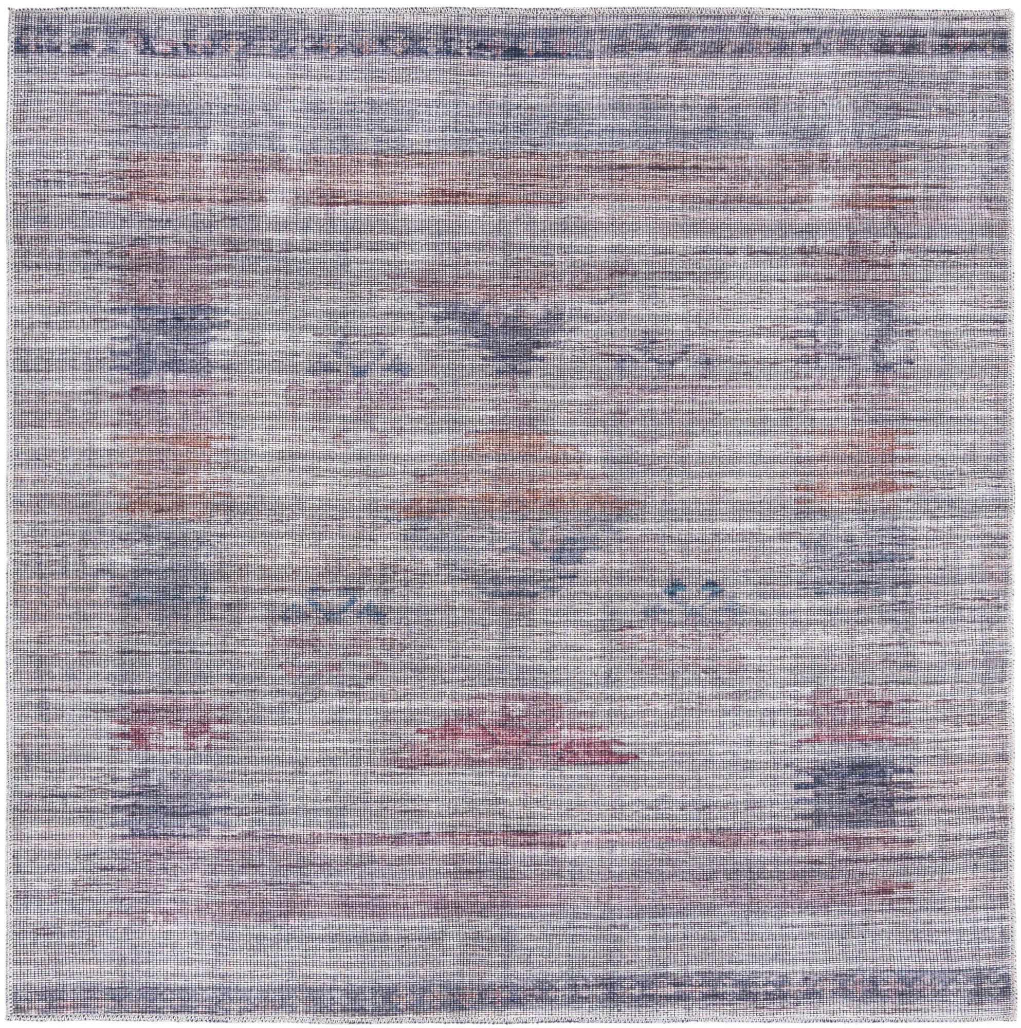 5' 3 x 5' 3 Bascom · Faded tribal Washable Rug, gray and burgundy