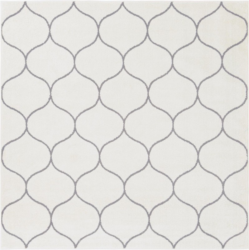 Ingram · Lattice rug, ivory and gray