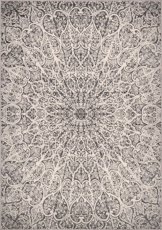4' x 6' Blakemore · Medallion rug, dark gray and ivory