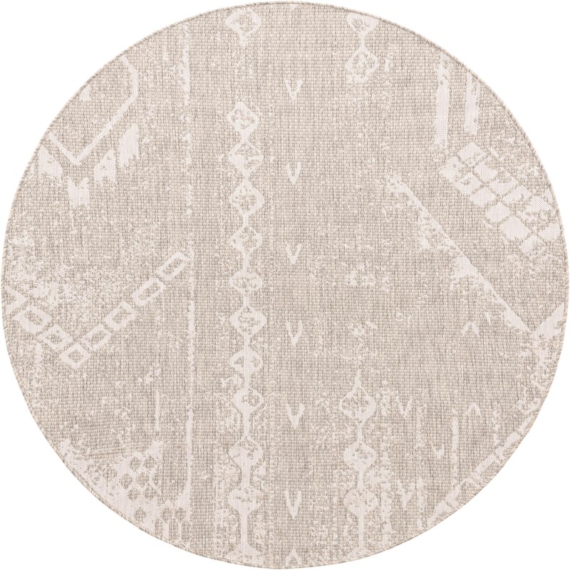 6' x 6' Wildman · Geometric Outdoor Rug, gray