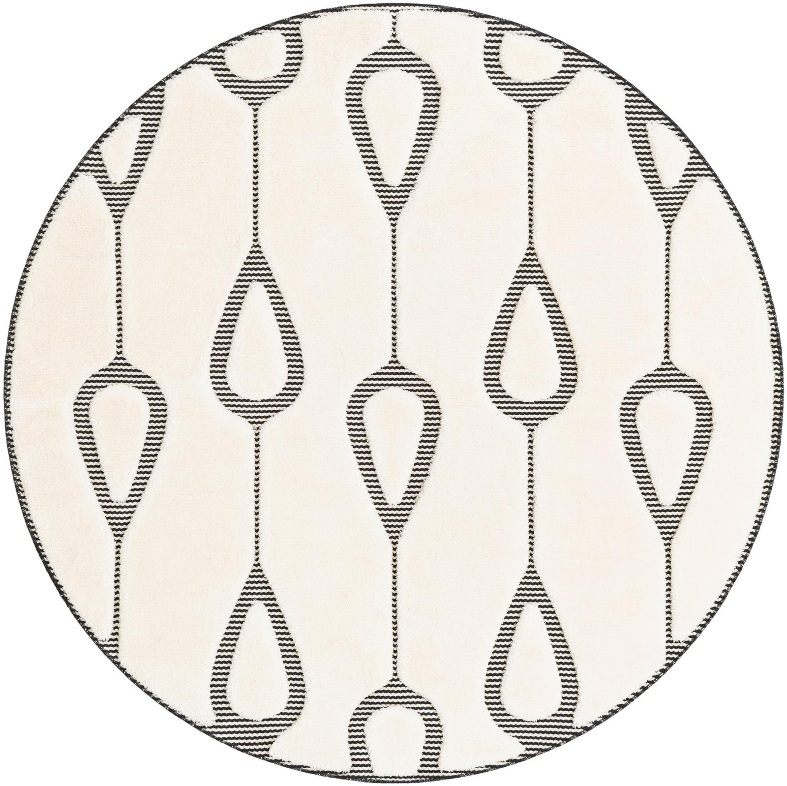 6' x 6' Russell · Geometric rug, ivory white