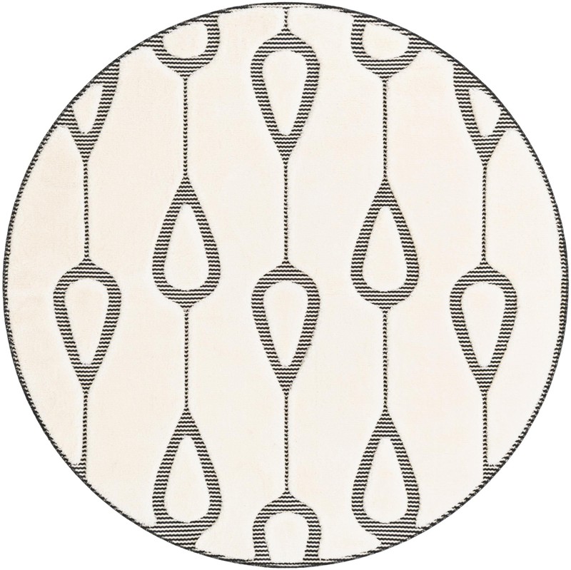 6' x 6' Russell · Geometric rug, ivory white