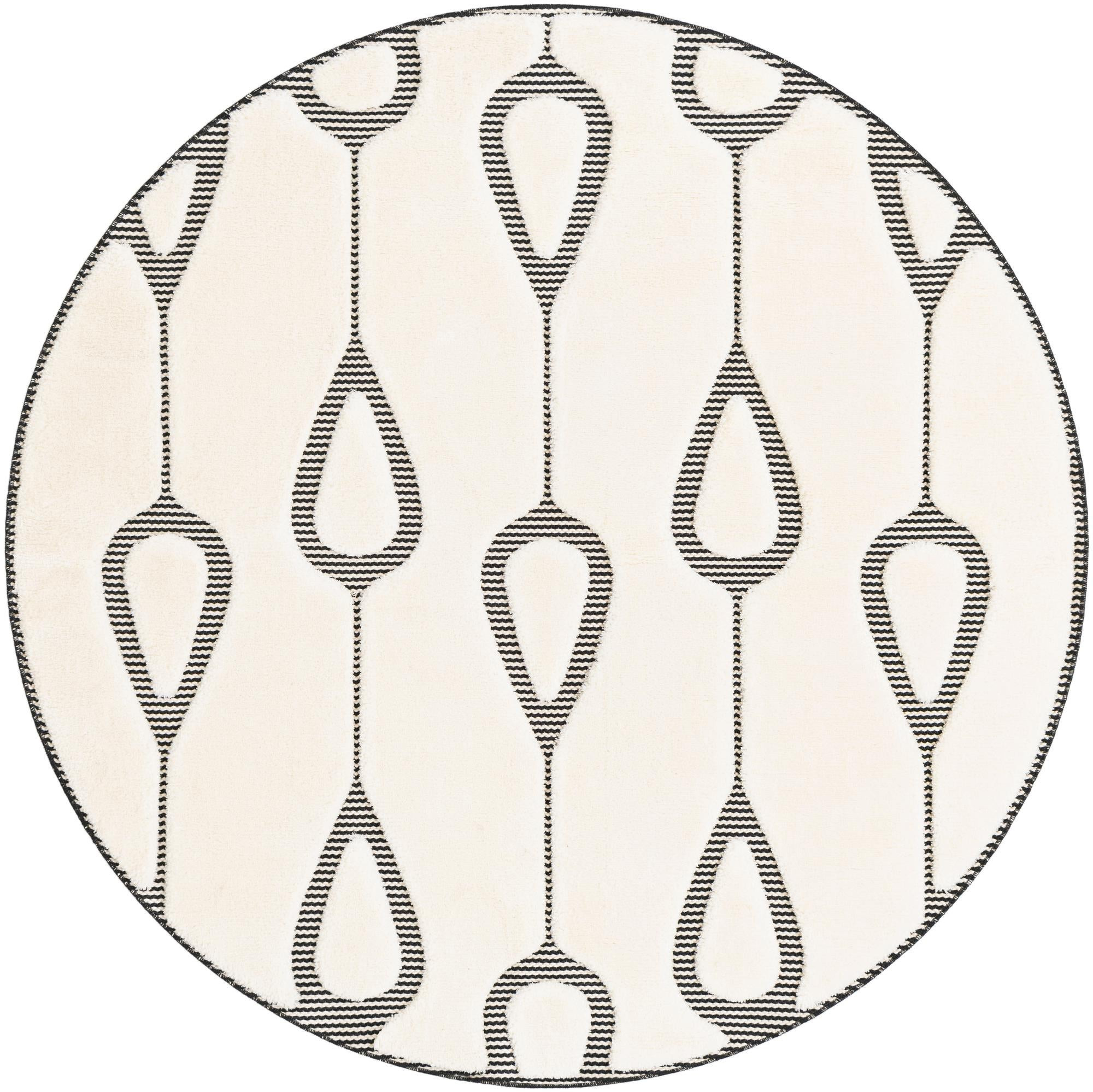 6' x 6' Russell · Geometric rug, ivory white