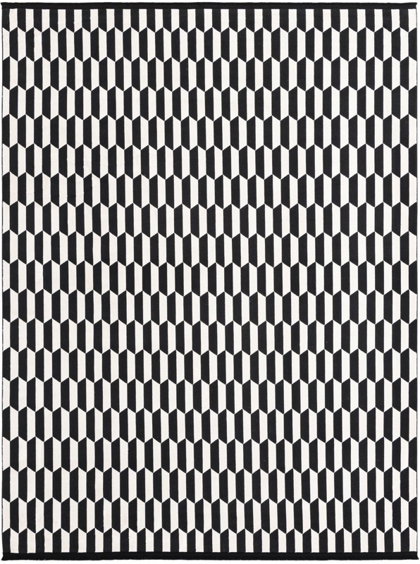 Dunning · Geometric chevron rug, black and white