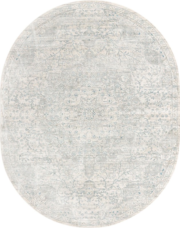 7' 10 x 10' 2 Stanford · Medallion rug, ivory and blue