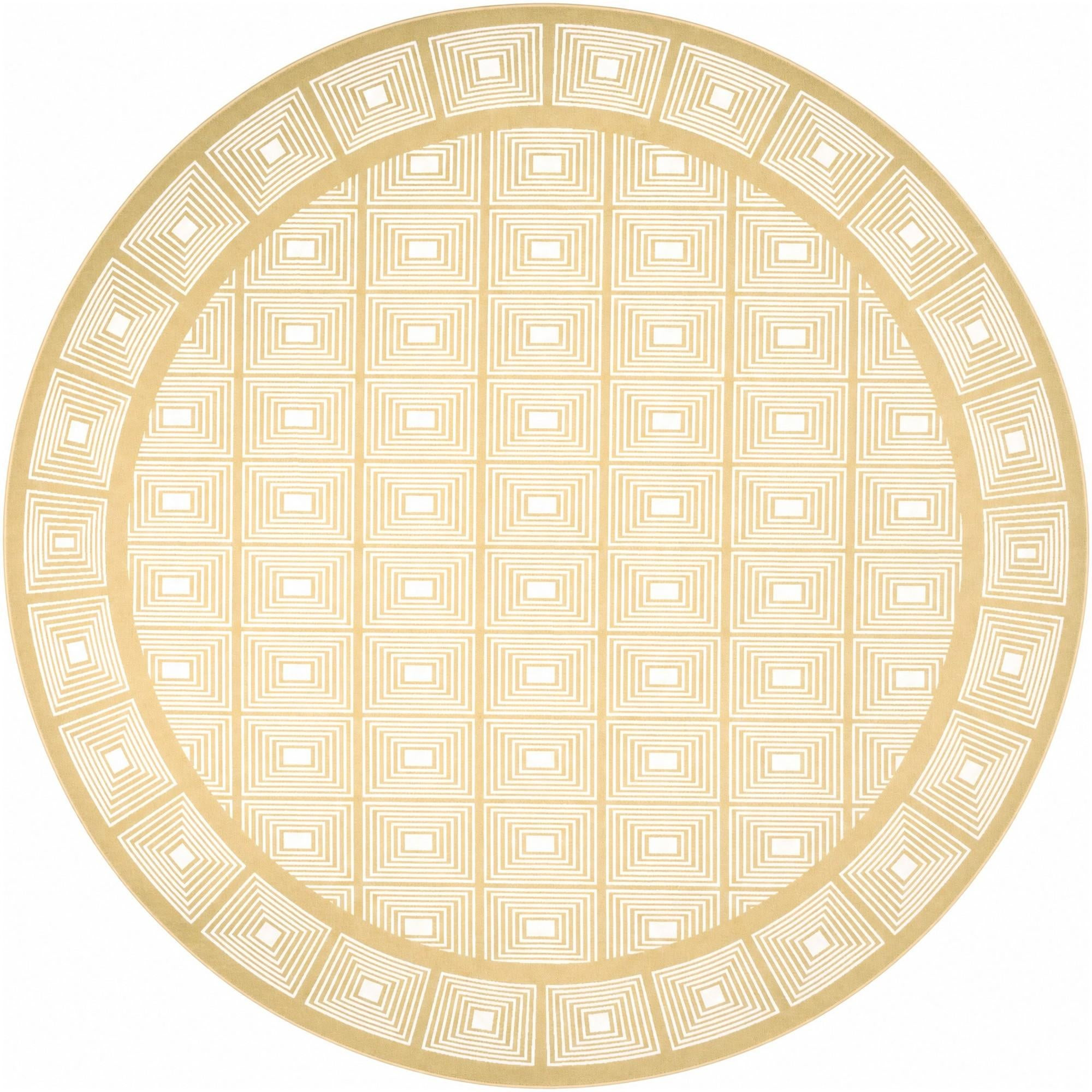10' x 10' Atwood · Border rug, yellow