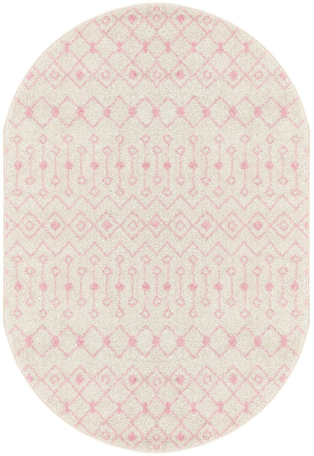 4' x 6' Boswell · Geometric trellis rug, pink and ivory