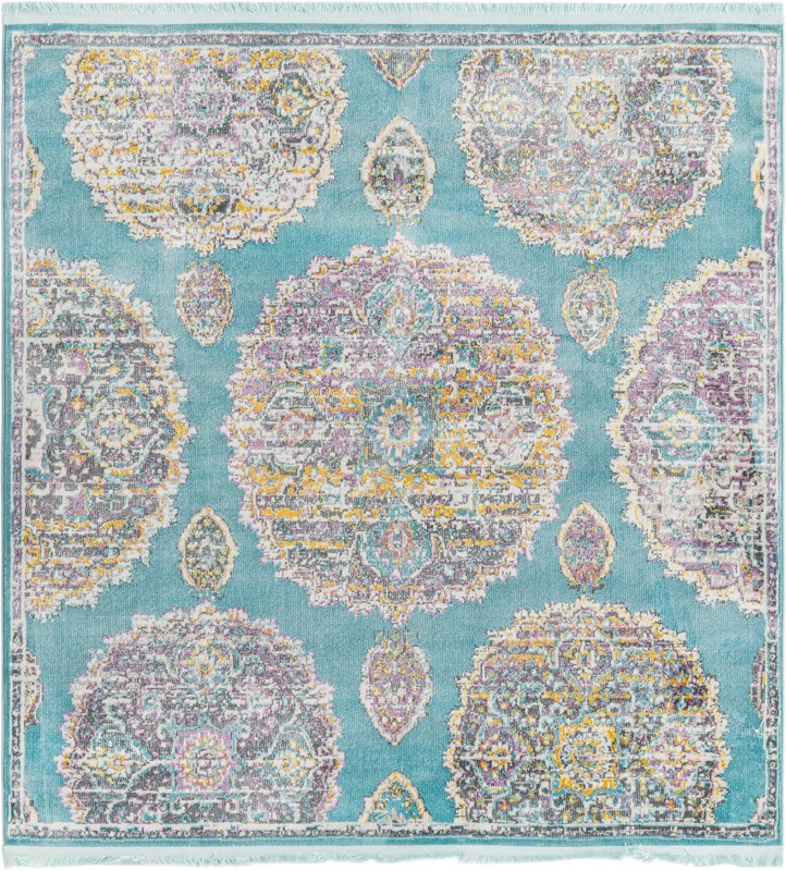 5' 5 x 5' 5 Mather · Border rug, blue