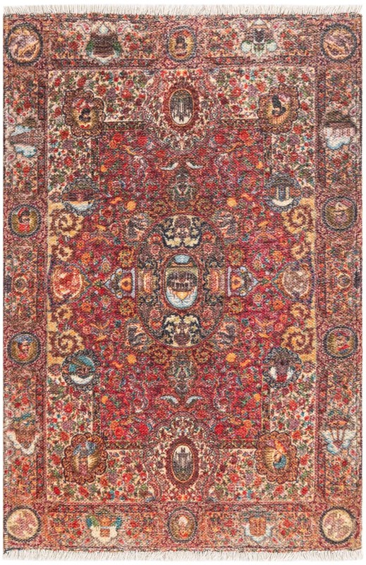 Greaves · Border rug, rust red