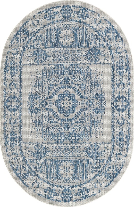 5' 3 x 8' Hayden · Medallion Outdoor Rug, blue