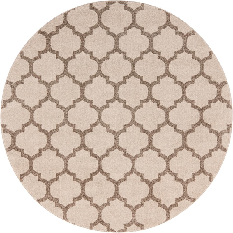 7' 10 x 7' 10 Arkwright · Lattice rug, beige and tan