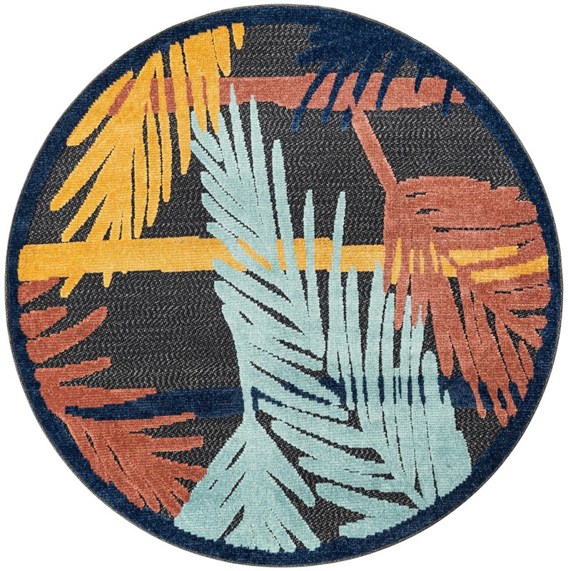 Elm · Abstract Outdoor Rug, charcoal