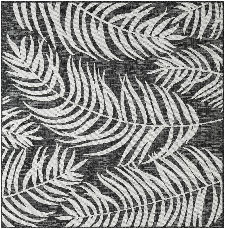 Moody · Floral / botanical Outdoor Rug, charcoal