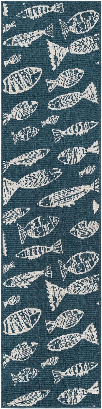 2' x 8' Thaddeus · Pictoral Outdoor Rug, blue
