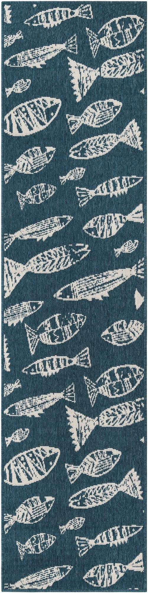 2' x 8' Thaddeus · Pictoral Outdoor Rug, blue