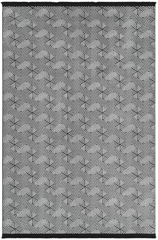 Harwood · Geometric rug, black and white