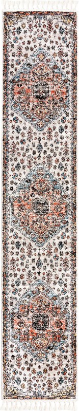 2' 7 x 13' Rushmore · Border rug, gray