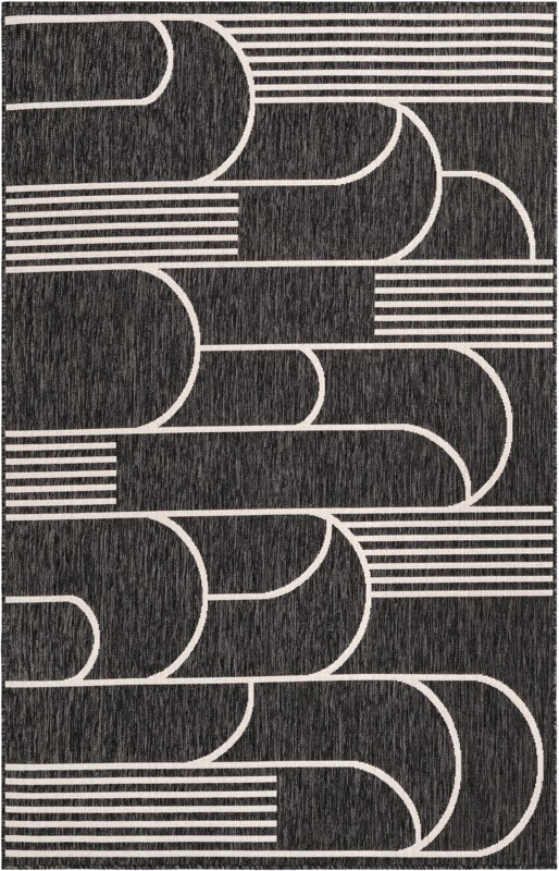 Prudence · Geometric Outdoor Rug, black and white