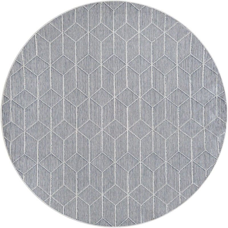 7' 10 x 7' 10 Jasper · Geometric Outdoor Rug, light blue