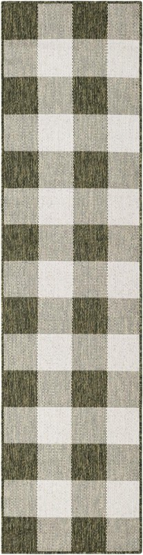 Ramona · Checkered Outdoor Rug, green and ivory