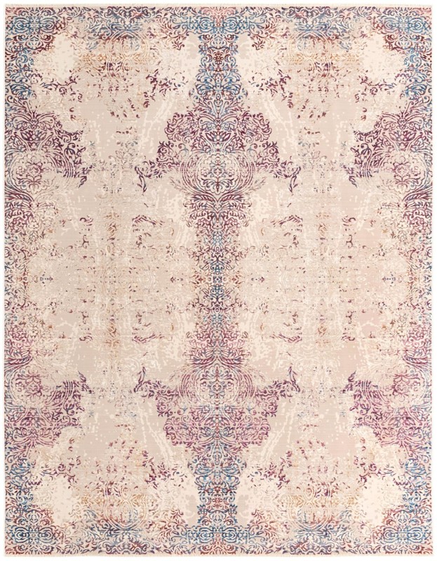 9' x 11' 7 Tennant · Damask rug, ivory