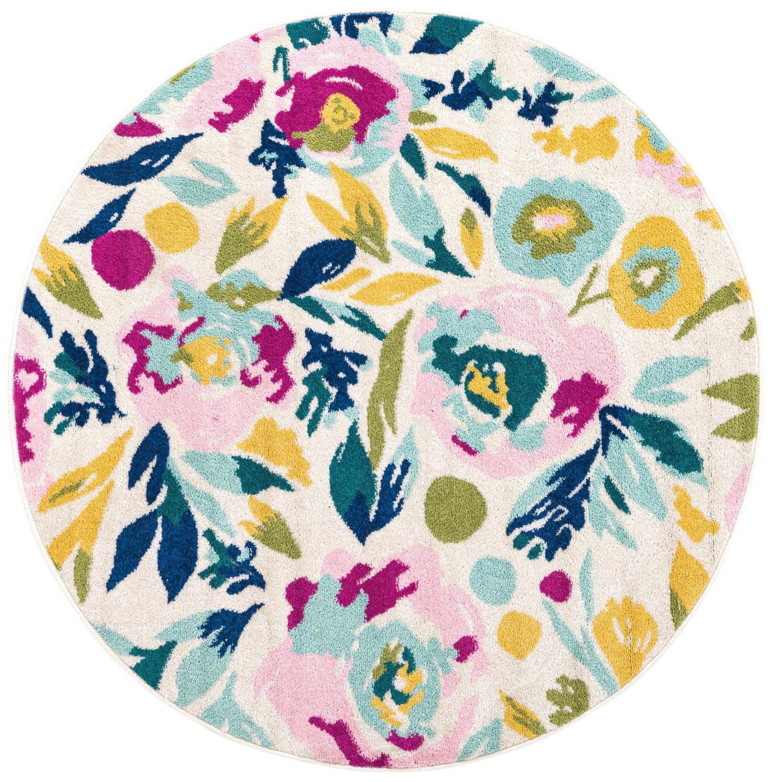 5' 3 x 5' 3 Millicent · Floral / botanical rug, white