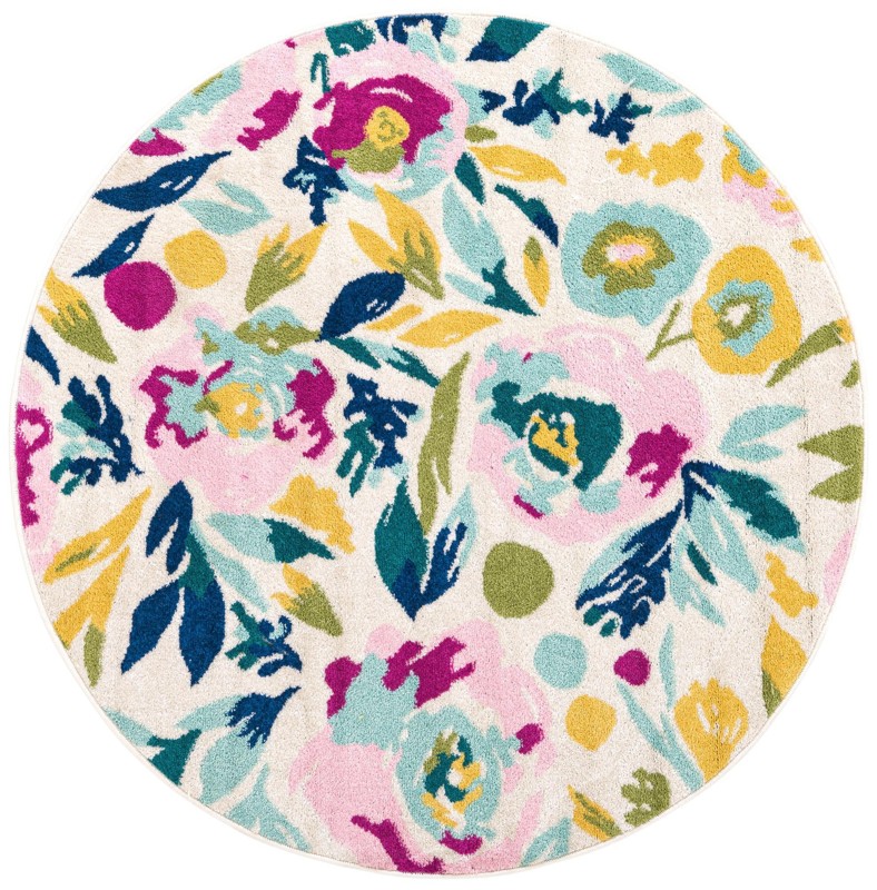 Millicent · Floral / botanical rug, white