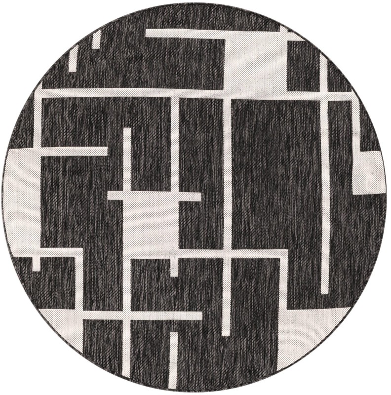 Gillespie · Geometric Outdoor Rug, black and white
