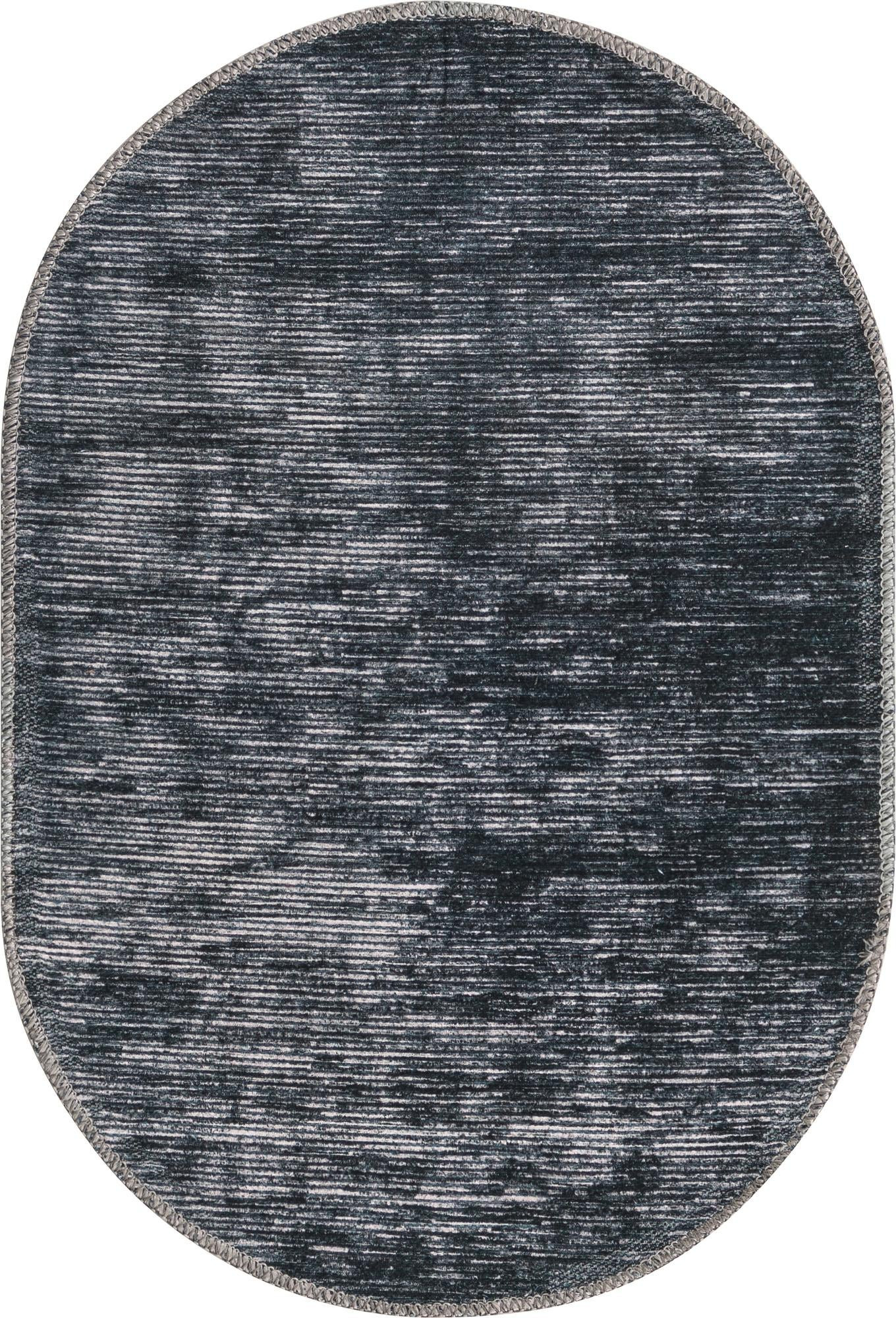2' x 3' Prewitt · Linear abstract rug, black and ivory