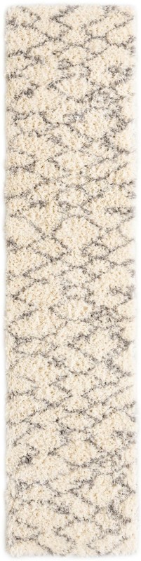 2' 7 x 12' Bramblewood · Diamond shag rug, pearl and gray