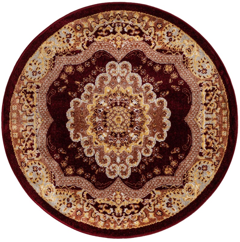 Candlelight · Medallion Washable Rug, burgundy red