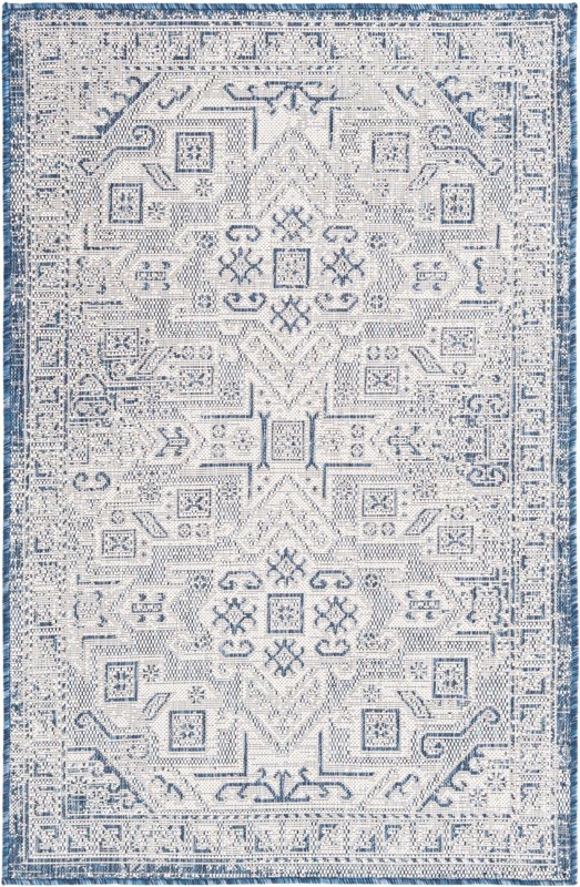 3' x 5' 3 Estuary · Border Outdoor Rug, blue