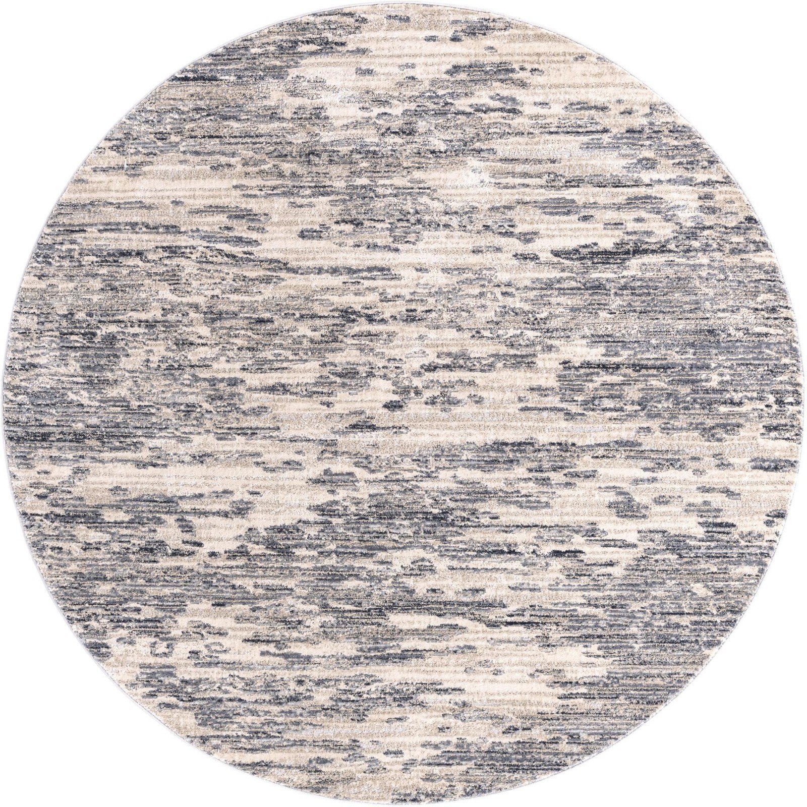 7' x 7' Ochre · Abstract rug, navy and ivory