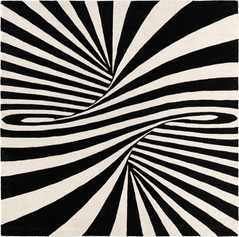Featherstone · Abstract Wool Rug, black and white