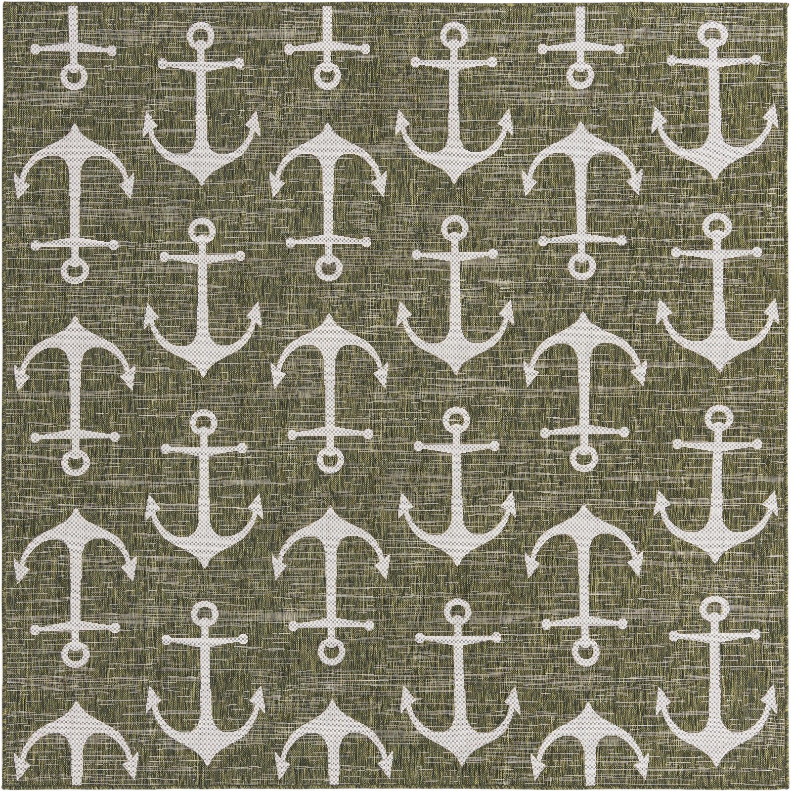 7' 10 x 7' 10 Millbrook · Pictoral Outdoor Rug, green