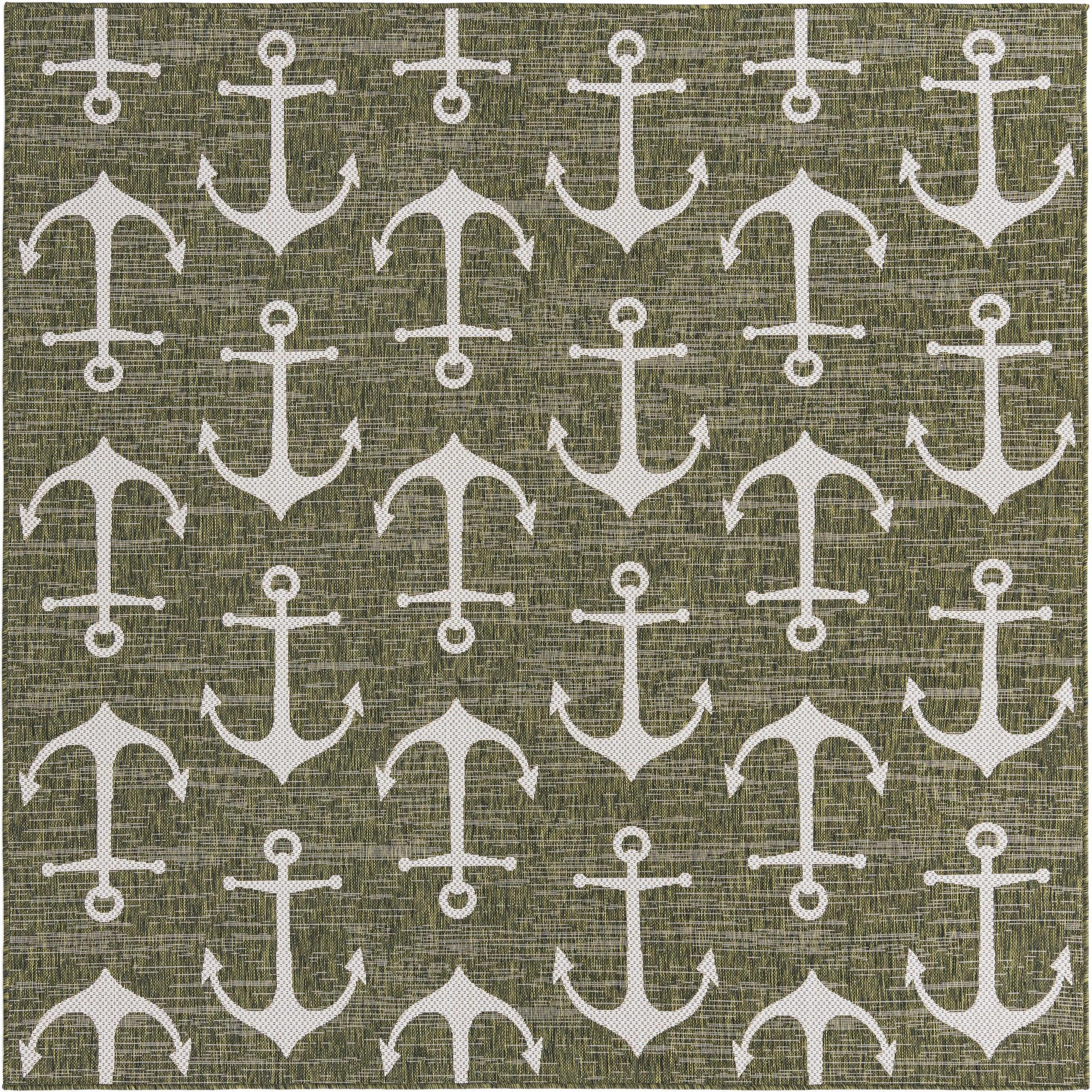 7' 10 x 7' 10 Millbrook · Pictoral Outdoor Rug, green