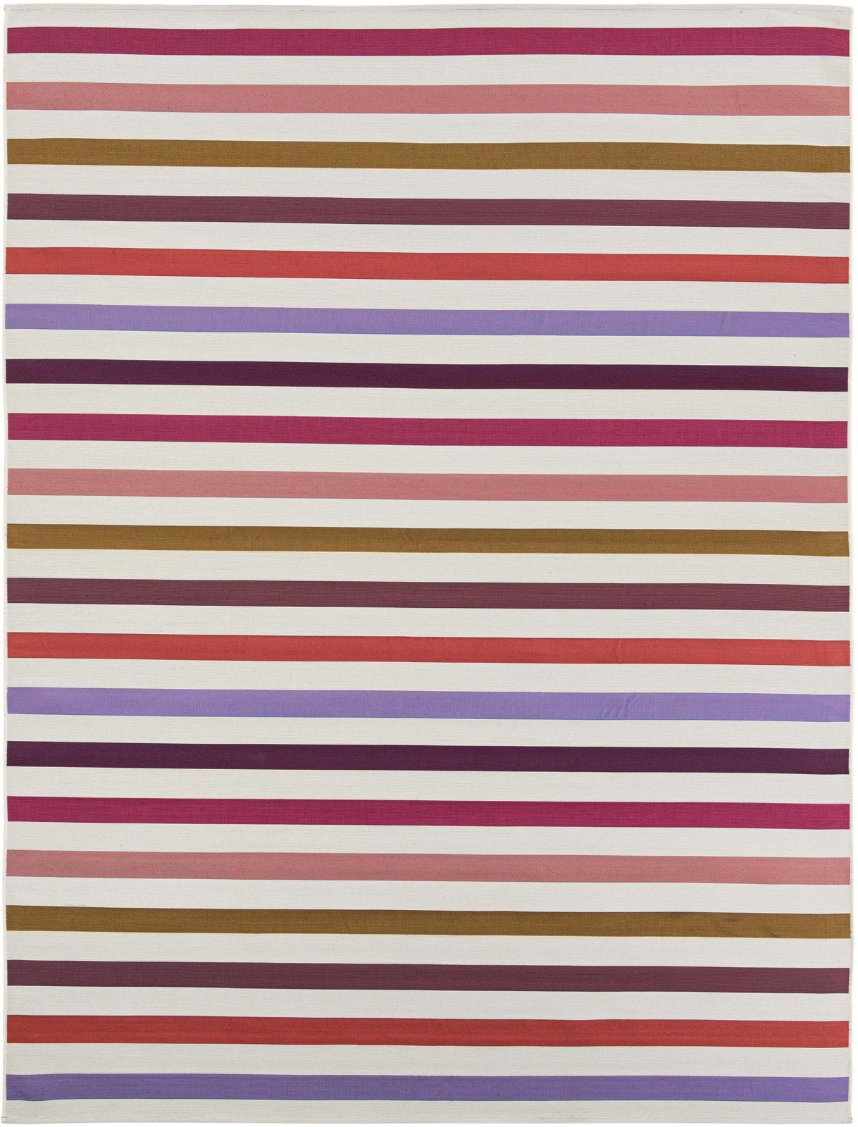 9' x 12' Lomax · Striped Outdoor Rug, multicolor and white