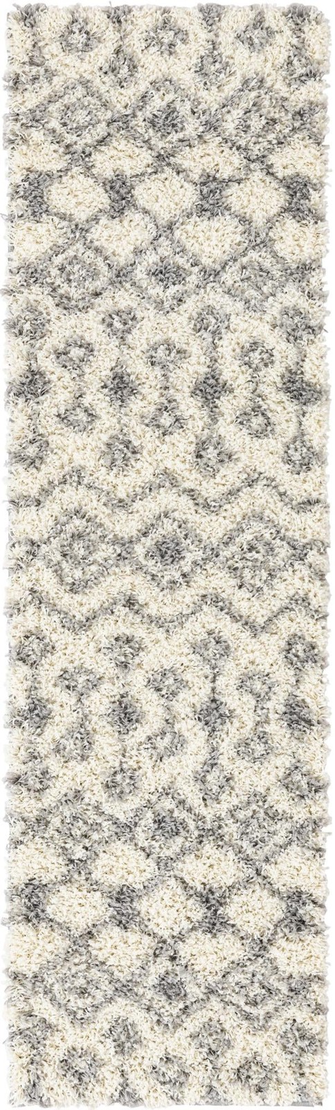 2' x 7' Bayley · Trellis Shag Rug, ivory