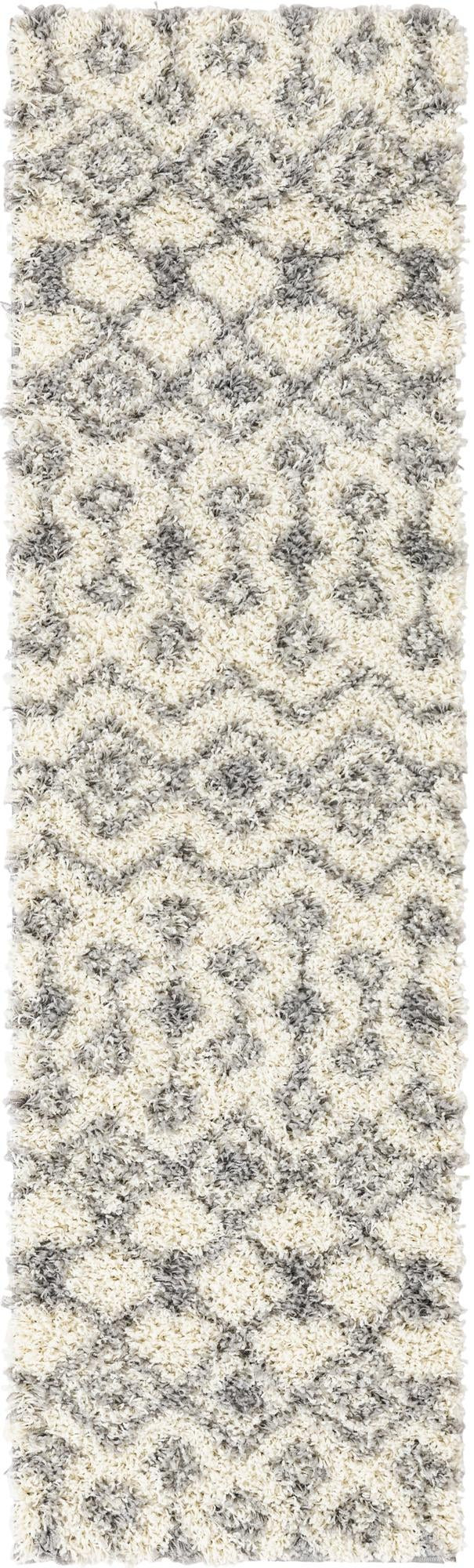 2' x 7' Bayley · Trellis Shag Rug, ivory