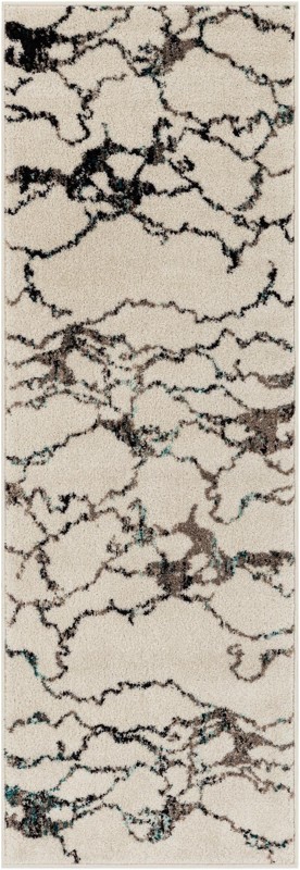 2' x 6' Irwin · Abstract rug, ivory