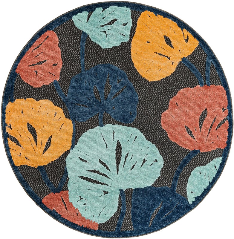 Slade · Floral / botanical Outdoor Rug, charcoal