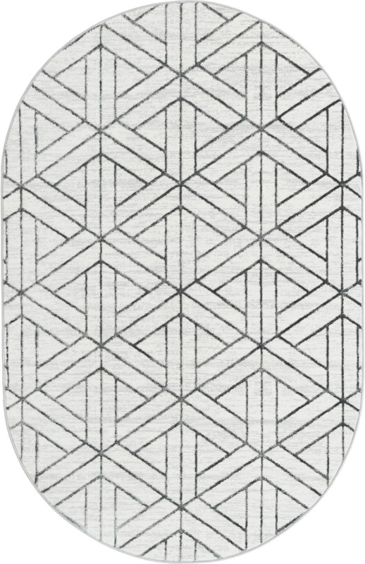 Norwood · Geometric rug, white