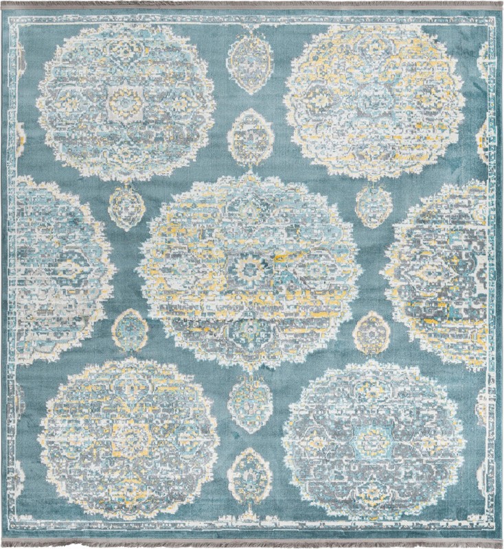 8' 2 x 8' 2 Mather · Border rug, gray