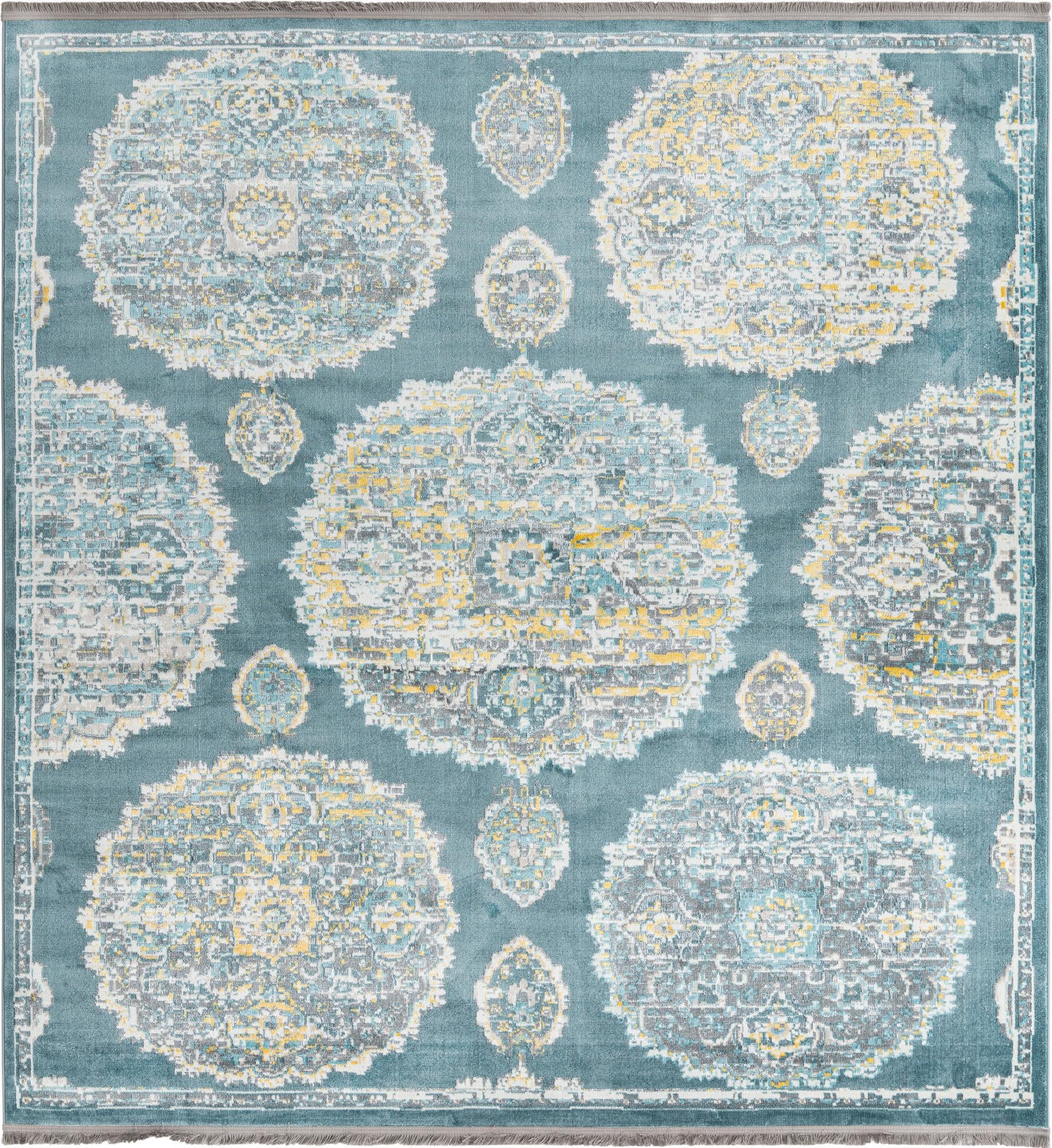 8' 2 x 8' 2 Mather · Border rug, gray