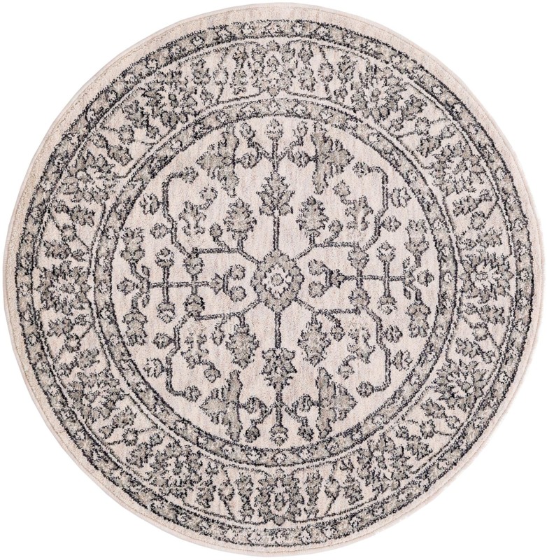 3' 3 x 3' 3 Parsley · Border rug, ivory