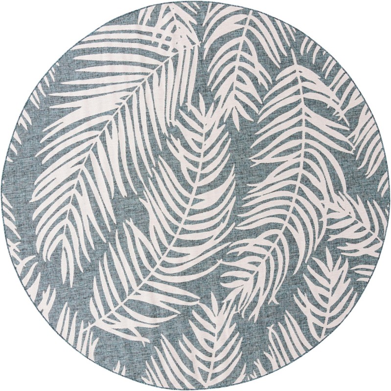10' 8 x 10' 8 Moody · Floral / botanical Outdoor Rug, teal