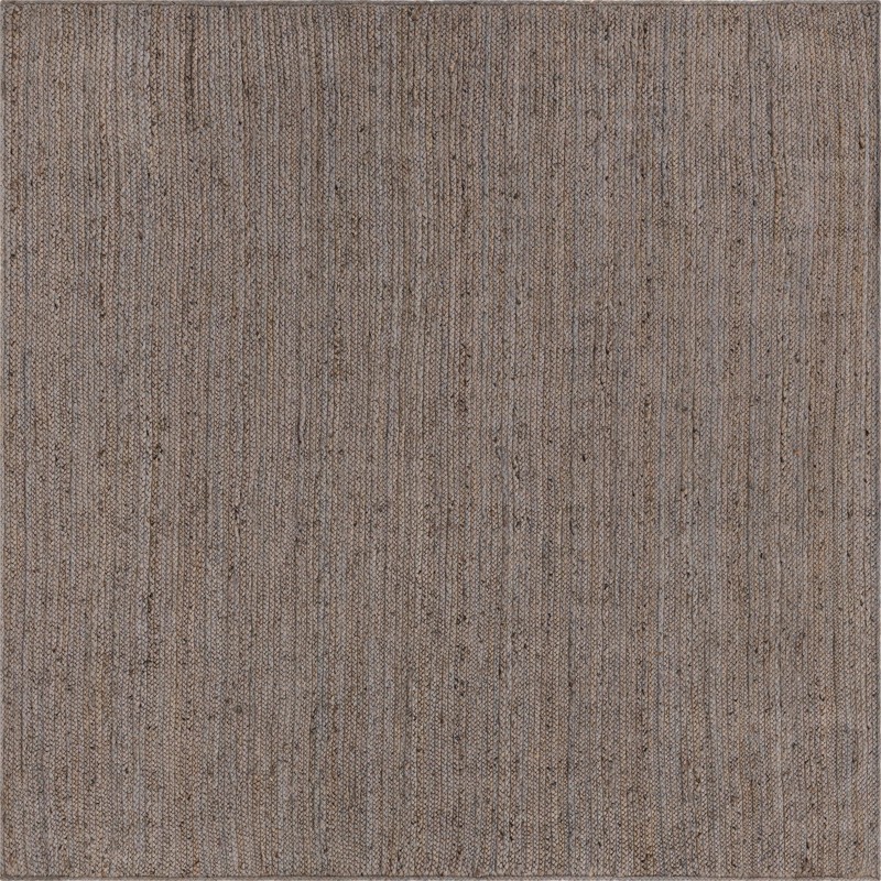 8' x 8' Marlin · Solid Braided Jute Rug, gray