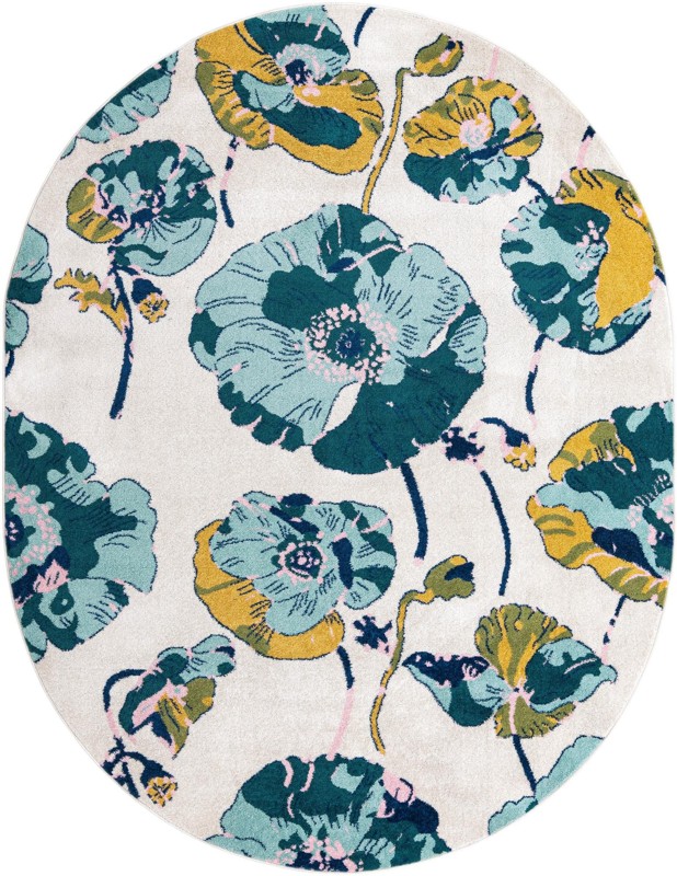 Hyland · Floral / botanical rug, white